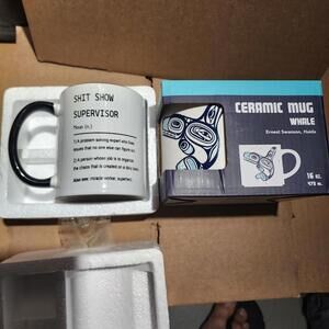 New Funny Coffee Mug x Ceramic Whale by Indigenous Artist Ernest Swanson Haida